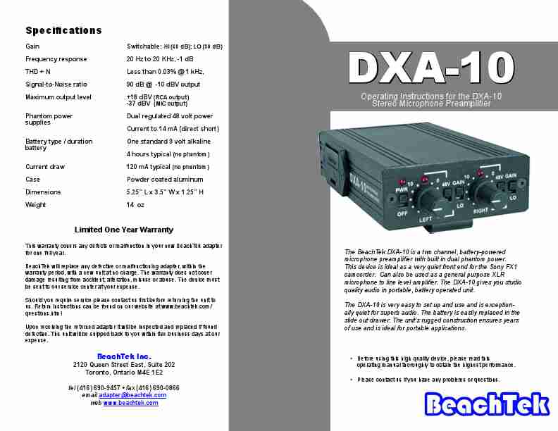 BeachTek Stereo Amplifier DXA-10-page_pdf